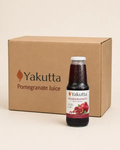 pomegranate juice bottle + box