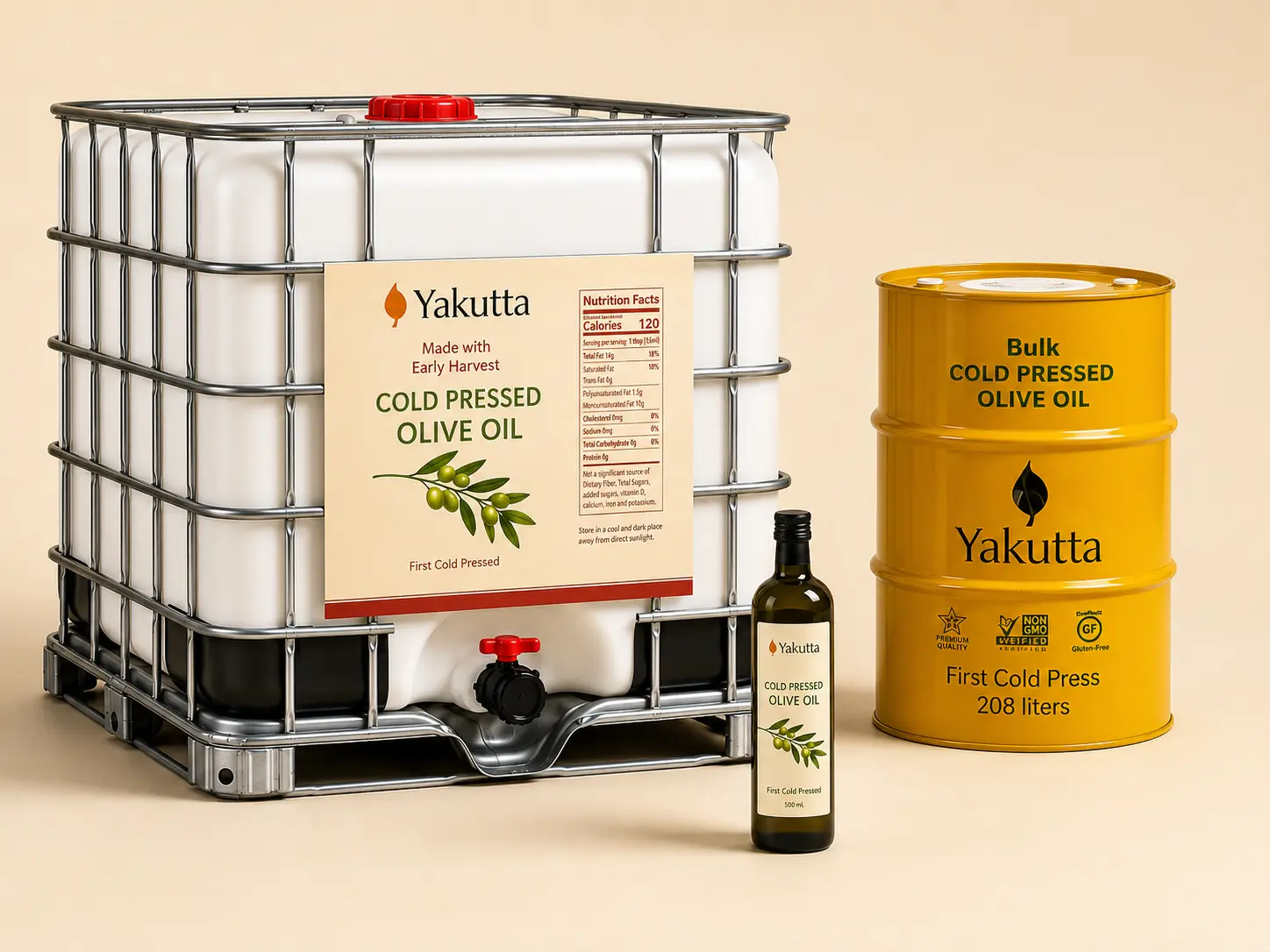 cold pressed olive oil IBC - barrel- bottle