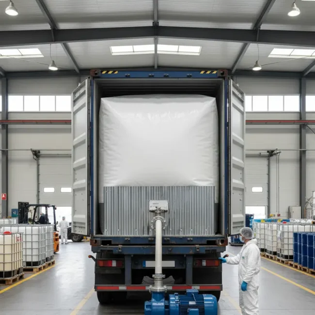 flexitank in warehouse