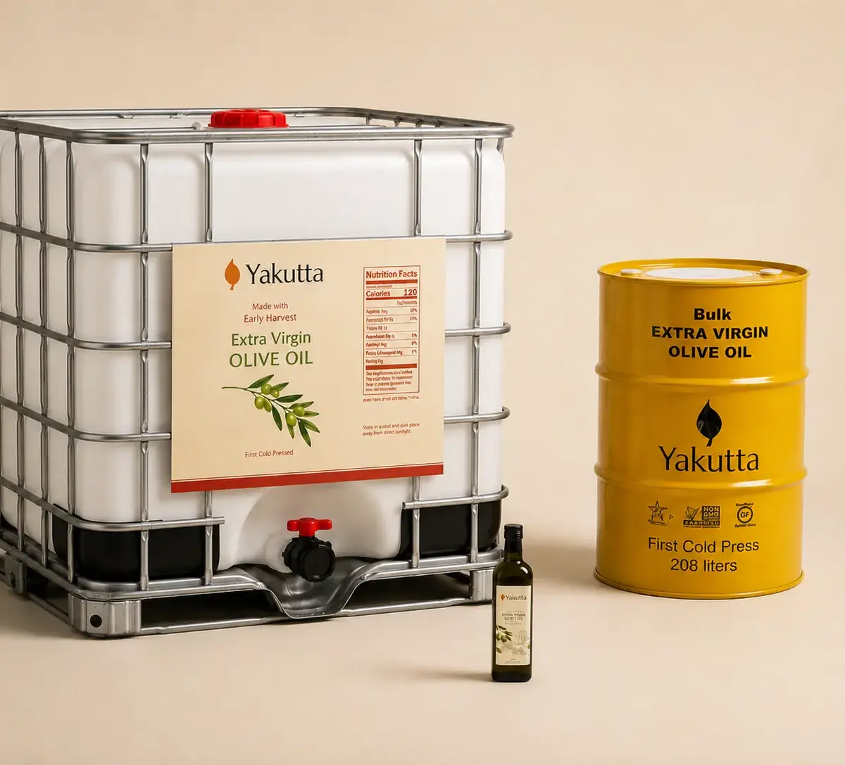 bulk extra virgin olive oil - EVOO IBC - barrel - bottle