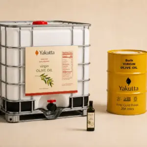 Yakutta's bulk virgin olive oil in IBC - barrel - bottle-