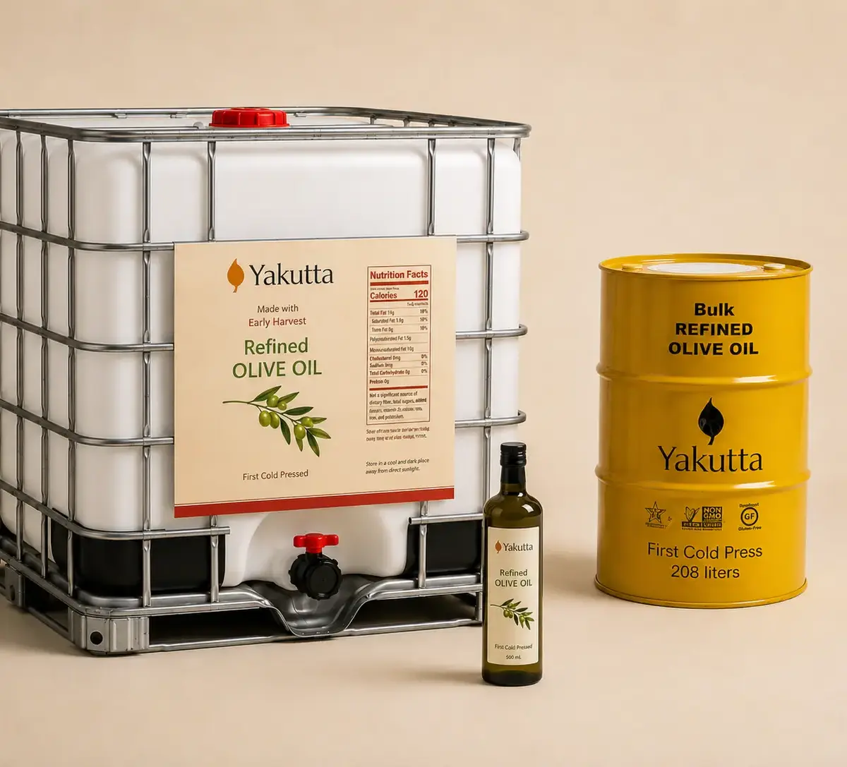 bulk refined olive oil IBC - barrel- bottle